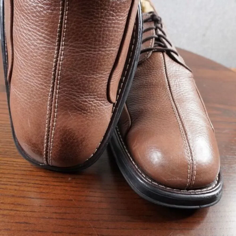 Studio Belvedere Bay Bridge Oxford Size 14D Brown‎ Pebble Leather Dress Lace Up